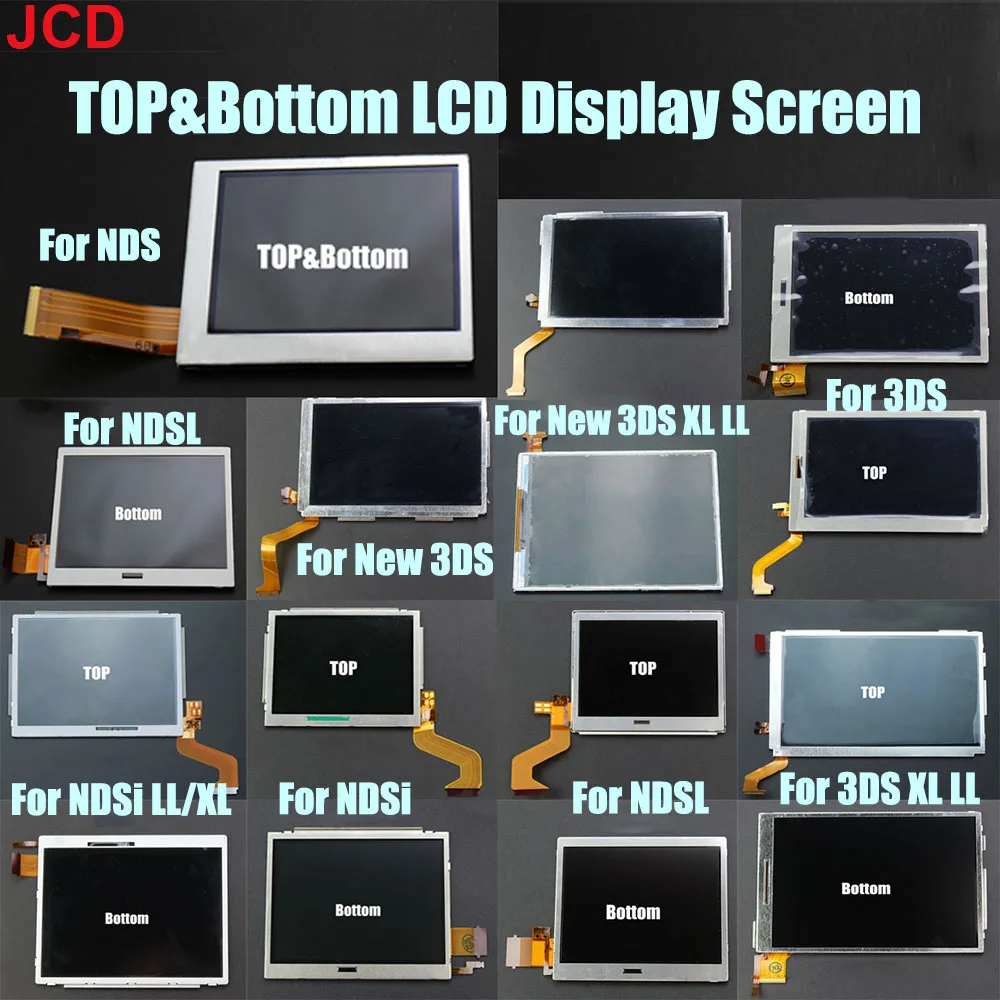 JCD 1 stücke Oben Oberen und Unteren Unteren LCD Display Bildschirm Ersatz für DS Lite Für DSL Für NDSi XL NDSL Für 3DS Neue 3DS XL LL Image