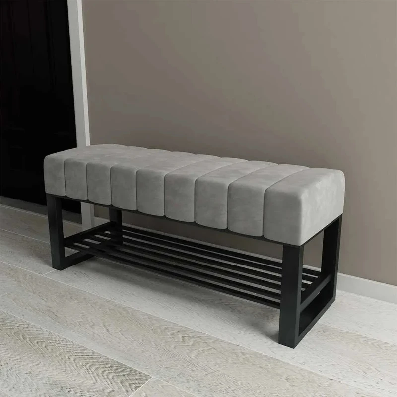 Wohnzimmer Möbel Ottomanen Interieur moderne nordische Luxus Eingangstür Schuh hocker einfache Edelstahl stabile Sofa Hocker