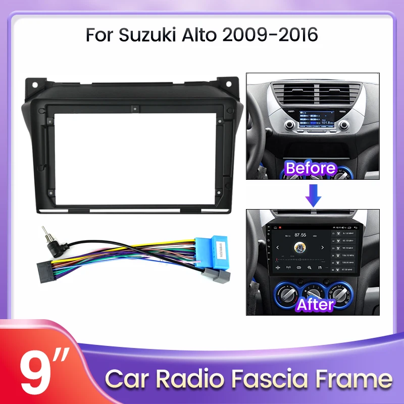 2 DIN Auto DVD Player Rahmen Fascia Adapter Canbus Box Decoder Für Suzuki Alto 2009 - 2016 9 