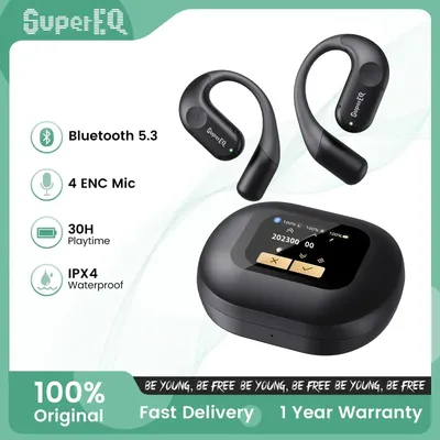 SuperEQ Air Conduction Bluetooth 5.3-Kopfhörer, kabellose Kopfhörer mit offenem Ohr, Sport-Ohrhörer Image