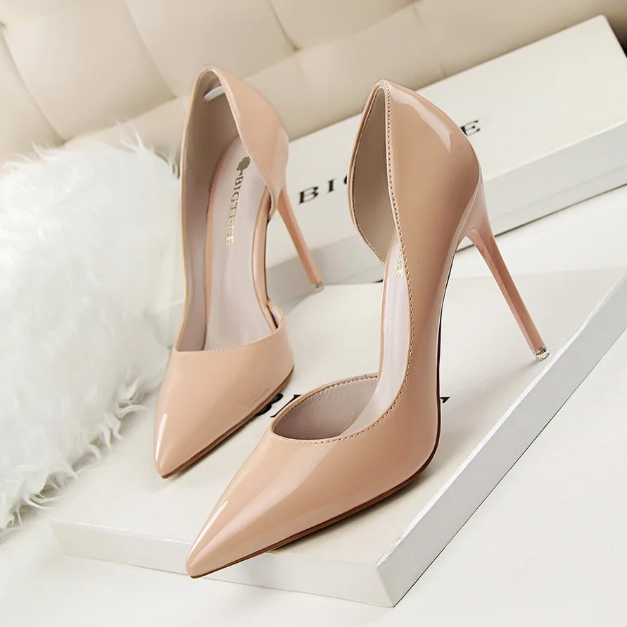 BIGTREE New 2026 Women Pumps Elegant Pointed Toe Patent Leather Office Lady Shoes Spring Summer High Heels Wedding Bridal Shoes
