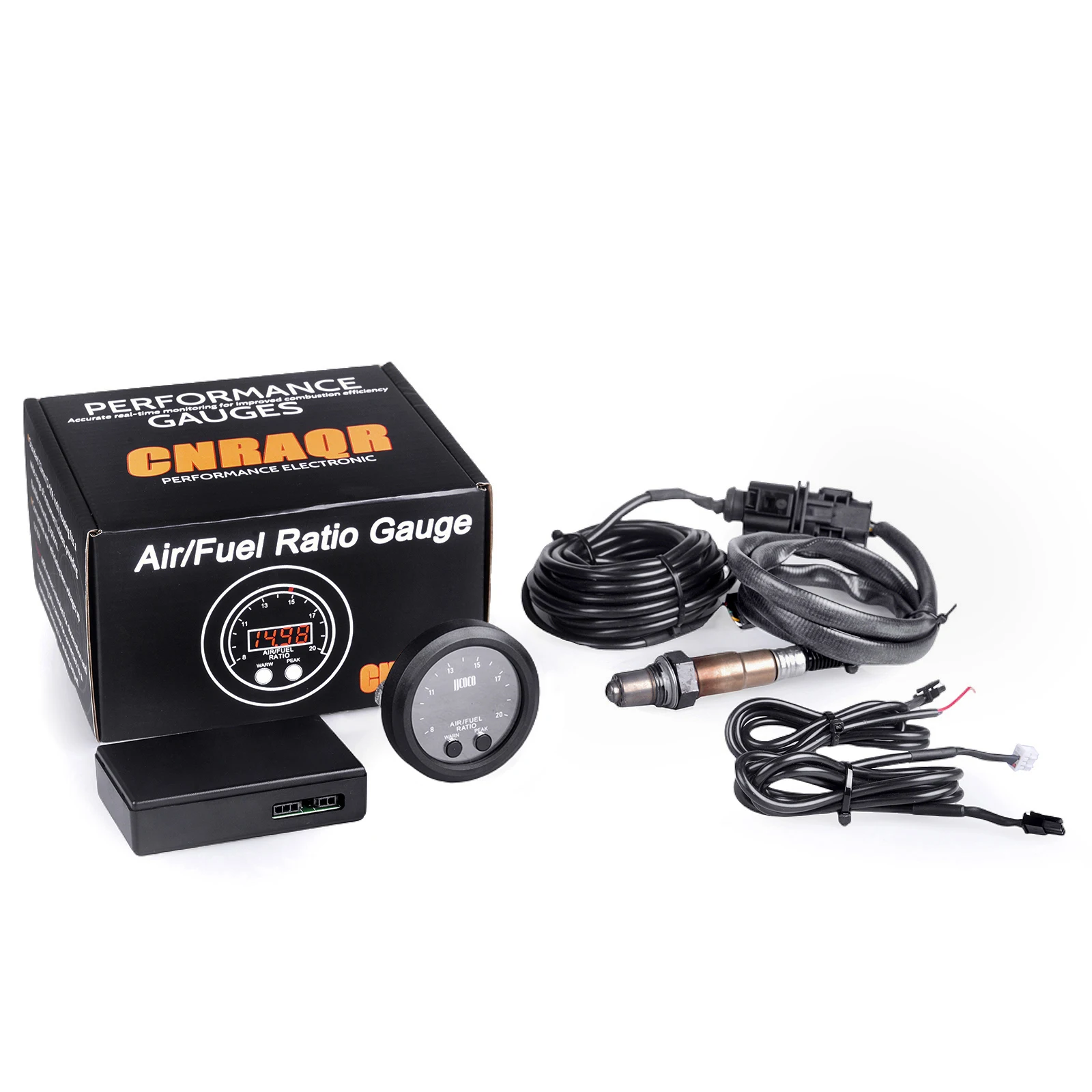 Universelles 12-V-Luft-Kraftstoff-Verhältnismessgerät, ultradünne, runde LED-Digitalanzeige mit Breitband-O2-Sauerstoffsensor mit Verpackung Image