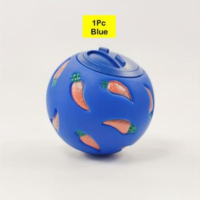TEMU Interactive Rabbit Chew Toy With Treat Dispenser - Plastic, Slow Feeder Ball For Small Pets Image