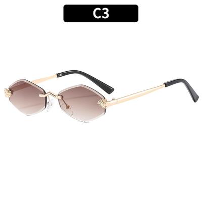 TEMU 1pc Frameless Oversized Gradient Mirror Glasses For Women, Polygonal Metal Hinge, Pc Lens, Fashionables Eyewear Image