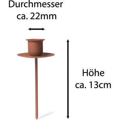 4x Novaliv Kerzenständer Stabkerze, Kerzenpin, Kerzenhalter, 4x Stabkerzen rost Image