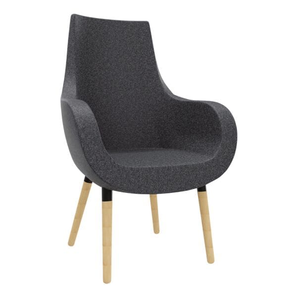 fm Büromöbel Sessel »Pirum« hohe Rückenlehne Gestell Holz schwarz, 71x102.5x48 cm Image