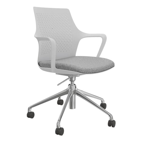 fm Büromöbel Mehrzweckstuhl »Eta« höhenverstellbar auf Rollen grau, 70x47.5x70 cm Image