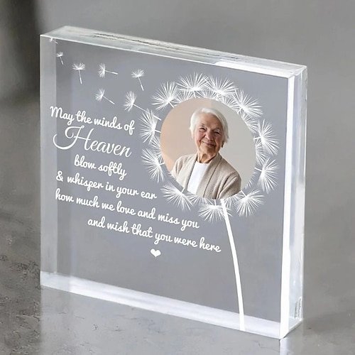 Personalisierte Acryl-Fotoplatte individuelles Gedenkgeschenk vermisse dich Fotorahmen Gedenkgifts Bilderrahmen - Erinnerung an Mutter Vater Großmutter Großvater 1515cm (6"6") Image