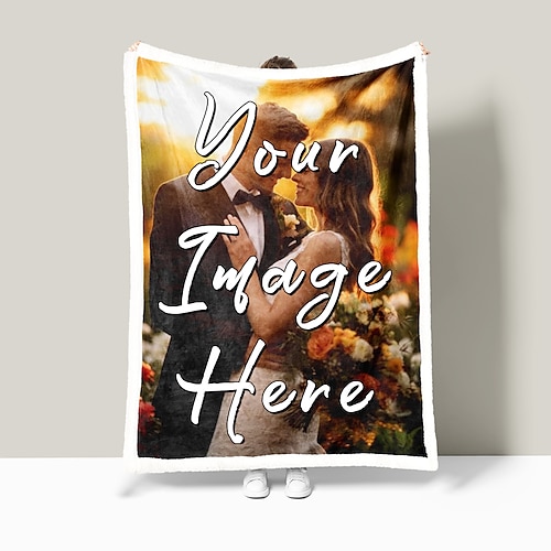 Individualisierte Sherpa-Decken mit Fotos Personalisierte Geschenke für Paare Angepasste Fotodecke Ich liebe dich Geschenke Geburtstagsgeschenk für Frau Mann Freundin Freund Image