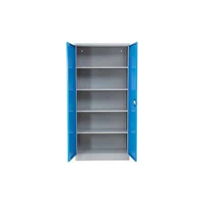 PROREGAL Stahlschrank BEE mit 4 verzinkten Fachböden | HxBxT 195x92x42cm | Grau-Hellblau | Werkstattschrank Werkzeugschrank Aktenschrank Image