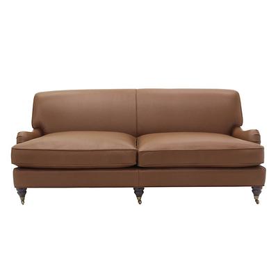 Janelle Leather Sofa - Saddle Leather, Sierra - Ballard Designs