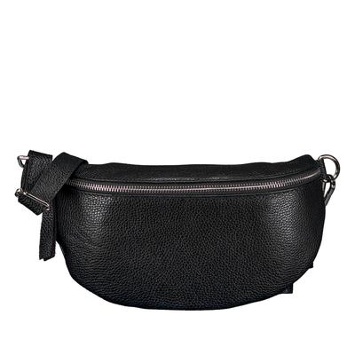 Hausfelder Manufaktur Gürteltasche mit Silberfittings Schwarz Damen Image
