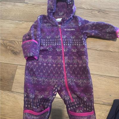 Columbia Jackets & Coats | Columbia Purple Patterned Baby Snowsuit | Color: Pink/Purple | Size: 3-6mb