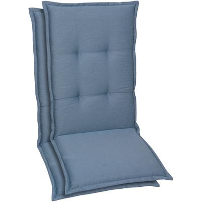 Hochlehnerauflage GO-DE, blau, B:50cm H:7cm T:120cm, Polyester, Polyurethan, Polsterauflagen, Maße ca.: 50 cm x 120 cm x 7 cm Image