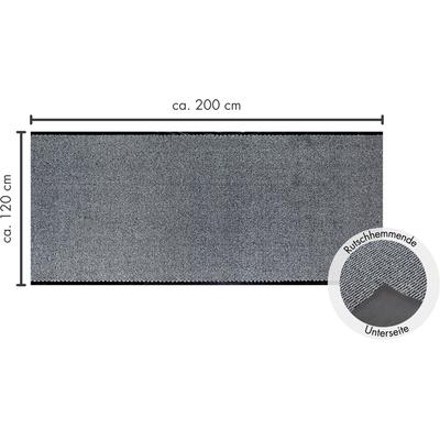 Fußmatte ANDIAMO "Easy, Made in Netherlands", grau (hellgrau), B:120cm H:5mm L:200cm, Kunstfaser, Teppiche, Schmutzfangläufer, Schmutzfangmatte, rutschhemmend, Innen- und überdachten Außenbereich Image