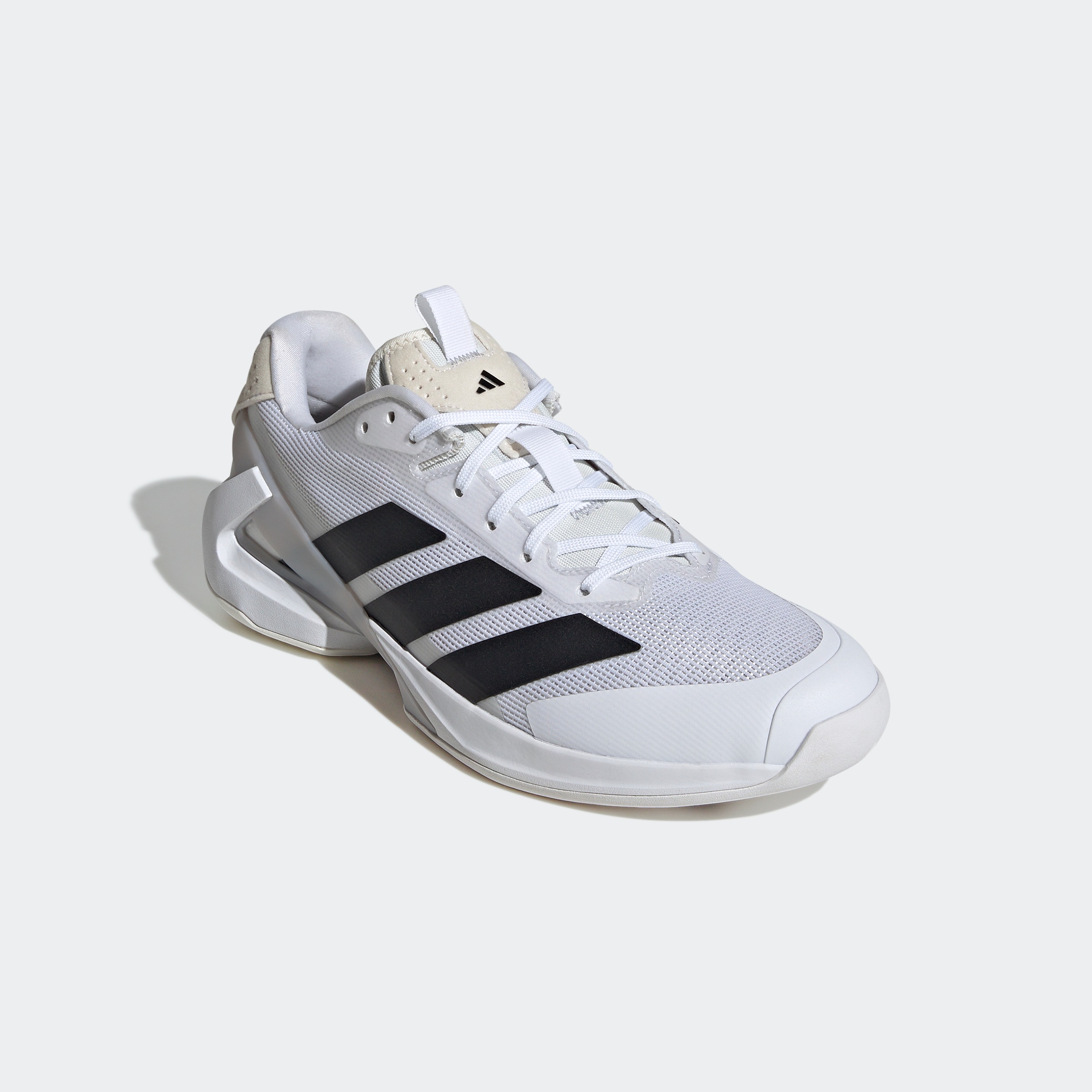Tennisschuh ADIDAS PERFORMANCE "ADIZERO UBERSONIC 5", Herren, Gr. 43, schwarz-weiß (cloud weiß, core schwarz, silber metallic), Synthetik, Textil, Schuhe, für Hartplätze