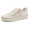 Plateausneaker MARCO TOZZI, Damen, Gr. 38, beige (natur kombi), Lederimitat, Textil, sportlich, Schuhe, Freizeitschuh, Halbschuh, Schnürschuh mit seitlichem Reißverschluss