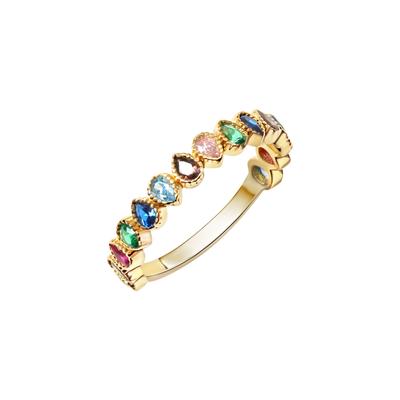 Fingerring "375/- Gelbgold Zirkonia" Gr. 52, gelb (gelb, bunt), FASCINATION BY ELLEN K., Fingerringe, Damen, 052 (16,6), Gold Image