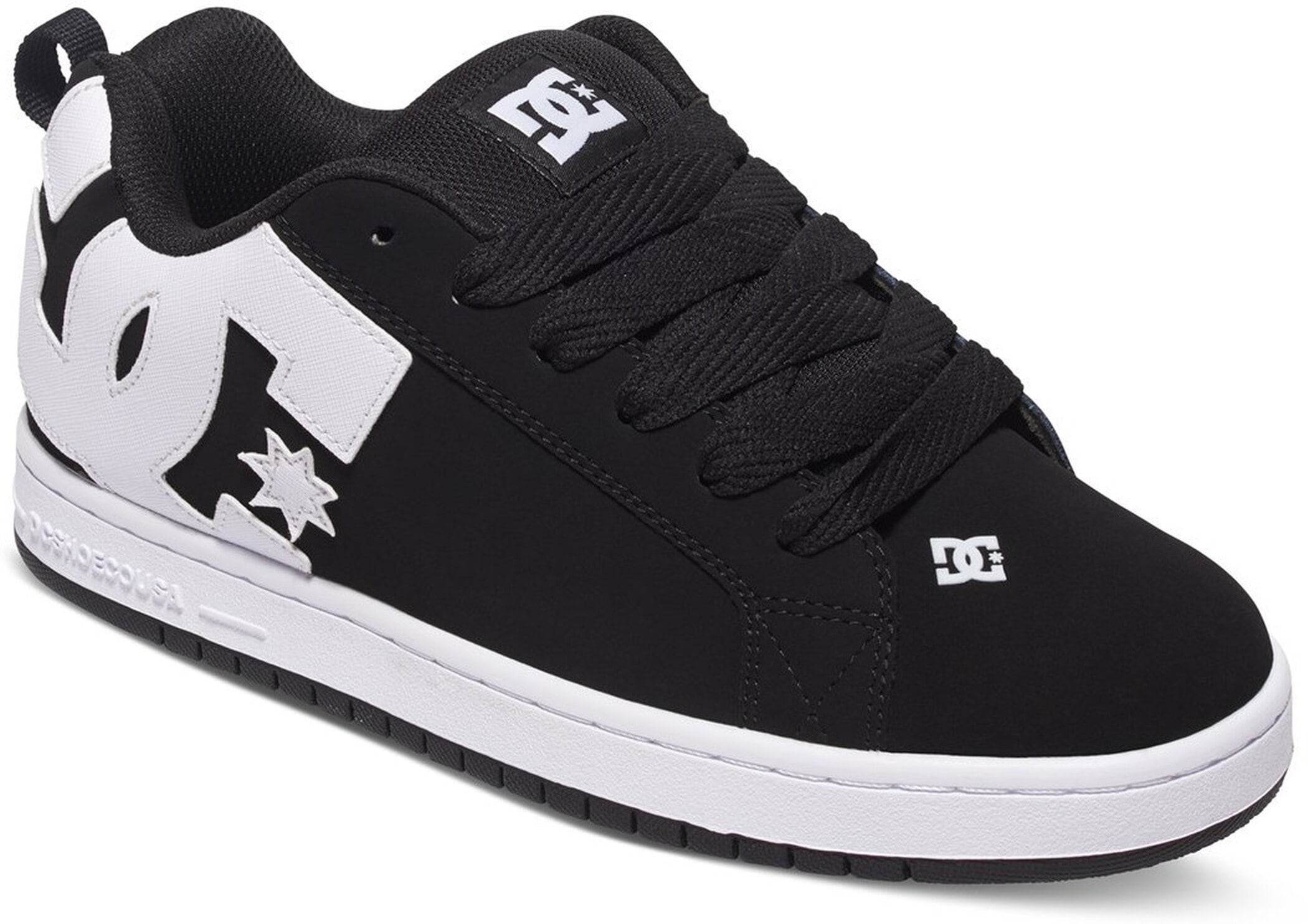 Sneaker DC SHOES "COURT GRAFFIK", Damen, Gr. 45, schwarz, Leder, Schuhe Sneaker