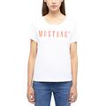 Kurzarmshirt MUSTANG "Damen Style Alma", Damen, Gr. XL, weiß, Jersey, 100% Baumwolle, casual, Rundhals, Shirts