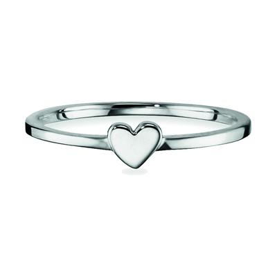 Fingerring CAÏ "925/- Sterling Silber rhodiniert Herz" Gr. 18, weiß, Fingerringe, Damen, 056 (17,8), Silber 925 (Sterlingsilber) Image