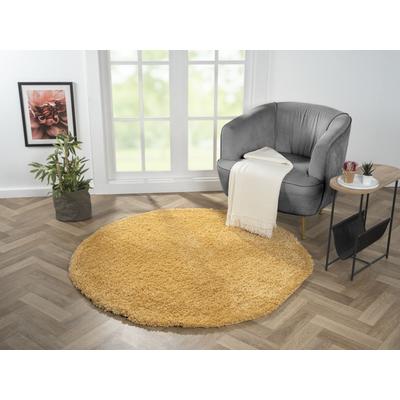 Hochflor-Teppich "My Shaggy", gold (goldgelb), H:37mm Ø:150cm, Polypropylen (PP), MYFLAIR MÖBEL & ACCESSOIRES, Teppiche, Shaggy, Uni Farben, leicht glänzend, Microfaser, extra flauschig Image