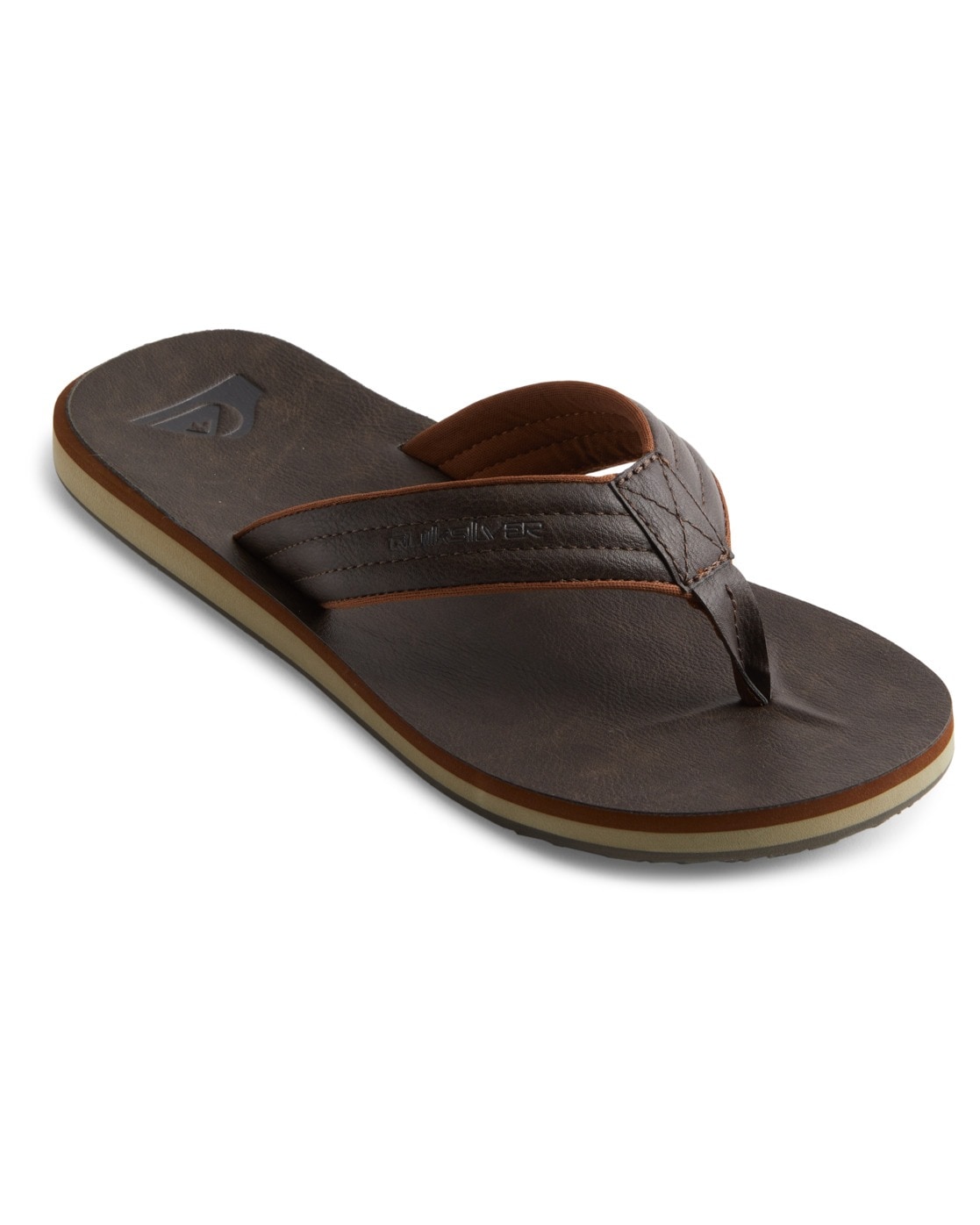 Sandale QUIKSILVER "Carver Nubuck", Herren, Gr. 13(46), braun (demitasse, solid), Obermaterial: Synthetikmaterial / Futter: Textil / Außensohle: Gummi, Schuhe Sandale