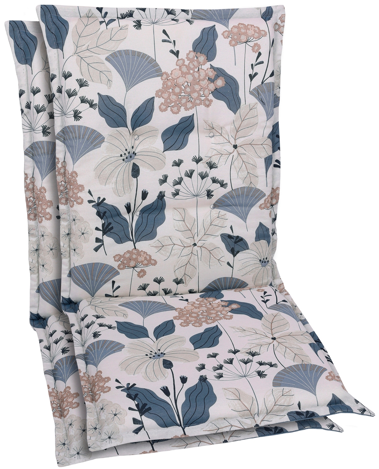 Sitzauflage GO-DE, blau, B:50cm H:6cm T:108cm, Baumwolle, Polyester, Polyurethan, Polsterauflagen, Maße ca.: 50 cm x 108 cm x 6 cm