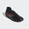 Fußballschuh ADIDAS PERFORMANCE "F50 LEAGUE MID FG/MG", Gr. 44, core schwarz, iron metallic, lucid rot, Synthetik, Textil, sportlich, Schuhe