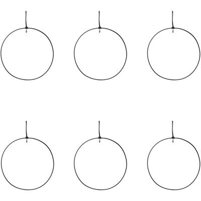 Dekohänger CREATIV DECO, schwarz, Ø:20,00cm, Metall, Dekohänger, Metallring mit hochwertigem Lederband Image