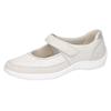 Riemchenballerina WALDLÄUFER "HENNI", Damen, Gr. 6,5, silber (hellgrau, silberfarben), Nubukleder, Nappaleder, Textil, klassisch, Schuhe, Halbschuh, Komfortschuh, Klettschuh in Weite H (= sehr weit)