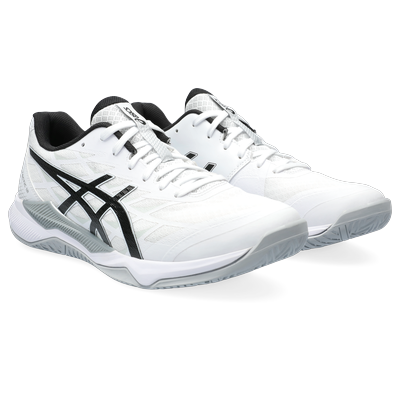 Indoorschuh ASICS "GEL-TACTIC 12", Gr. 44, schwarz-weiß (weiß, schwarz), Textil, Synthetik, sportlich, Schuhe