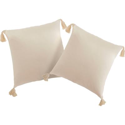 Kissenbezug "Jada", weiß, B:50cm L:50cm, Baumwolle, Baumwolle, LEGER HOME BY LENA GERCKE, Kissenbezüge, Kissenhülle ohne Füllung, 2-er Set, modern und zeitloses Design, 50x50 Image