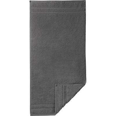 Badetuch EGERIA "Micro Touch", grau, B:70cm L:140cm, Walkfrottee, Obermaterial: 100% Baumwolle, Handtücher (Packung), Uni Programm mit Streifenbordüre, extrem saugfähig, reine Baumwolle Image
