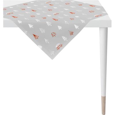 Tischdecke APELT "5825", grau (grau, rot), B:88cm L:88cm, Baumwolle, Polyester, Tischdecken Image