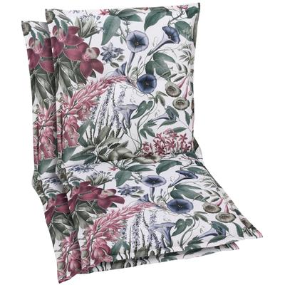 Sitzauflage GO-DE, beige (natur, grün), B:50cm H:7cm T:100cm, Baumwolle, Polyester, Polyurethan, Polsterauflagen, Maße ca.: 50 cm x 100 cm x 7 cm Image