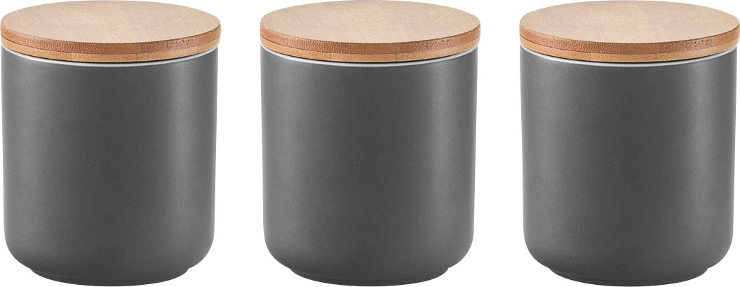 Gewürzbehälter ZELLER PRESENT, grau (anthrazit), H:8,5cm, Lebensmittelaufbewahrungsbehälter, trendiges Design Image
