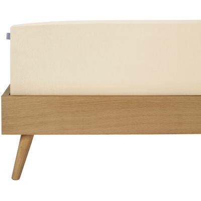 Spannbettlaken SCHIESSER "Jessi aus 100% Baumwolle", beige (creme), B:100cm L:200cm, Jersey, Obermaterial: 100% Baumwolle, Laken, für Matratzen bis zu 22 cm Höhe, MADE IN GREEN by OEKO-TEX Image