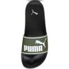 Badesandale PUMA "LEADCAT 2.0", Gr. 44,5, grün (myrtle, puma weiß, puma schwarz), Synthetik, unifarben, sportlich, Schuhe