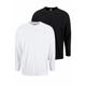 Langarmshirt FRUIT OF THE LOOM, Herren, Gr. M (48/50), schwarz-weiß (weiß, schwarz), Single Jersey, Obermaterial: 100% Baumwolle, unifarben, Basic, normal, Rundhals, Langarm, Shirts, aus reiner Baumwolle