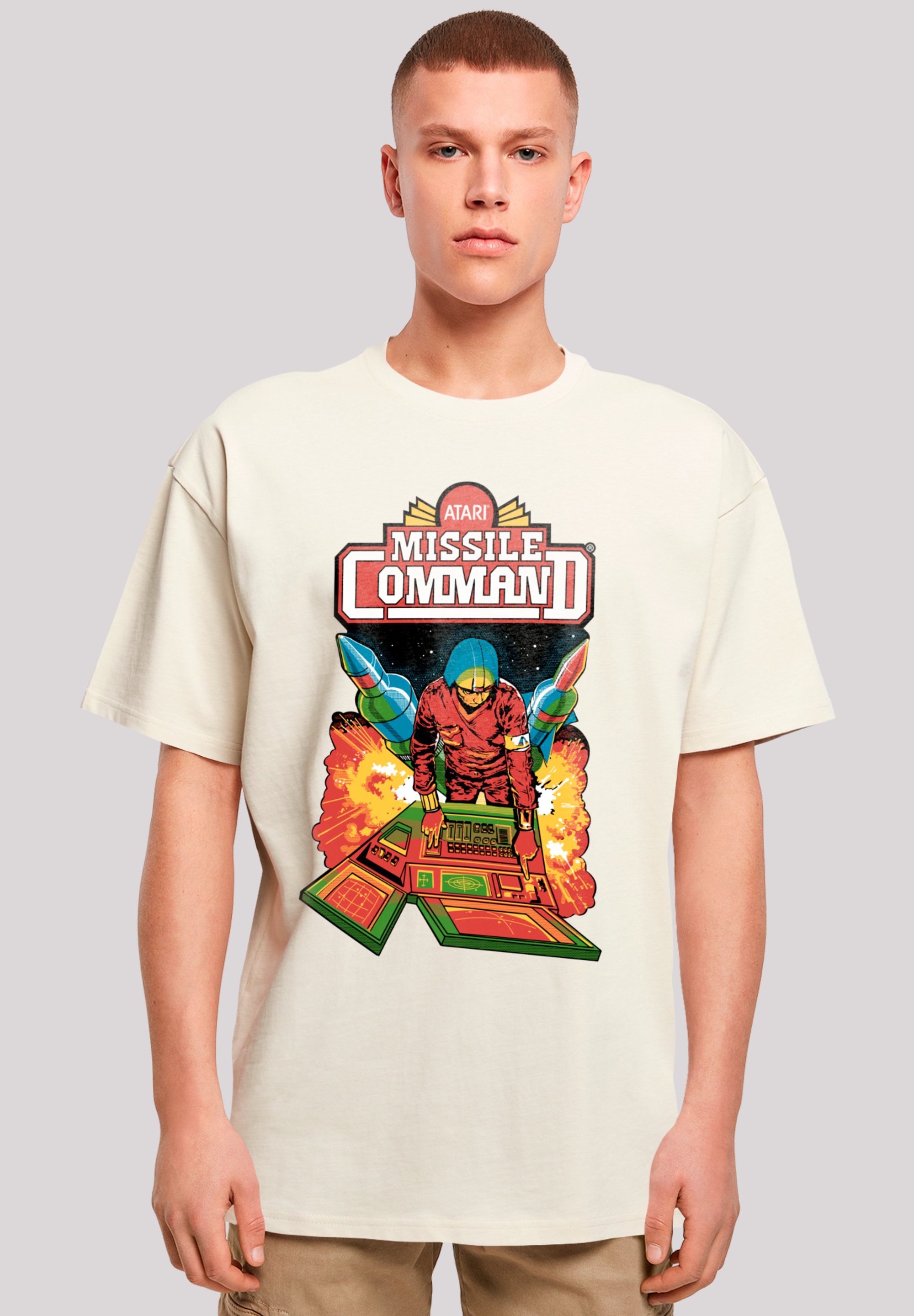 T-Shirt F4NT4STIC "Arcade Game Atari Retro", Herren, Gr. XL, beige (sand), Obermaterial: 100% Baumwolle, oversize, Rundhals, ohne Bündchen, Shirts, Premium Qualität Image