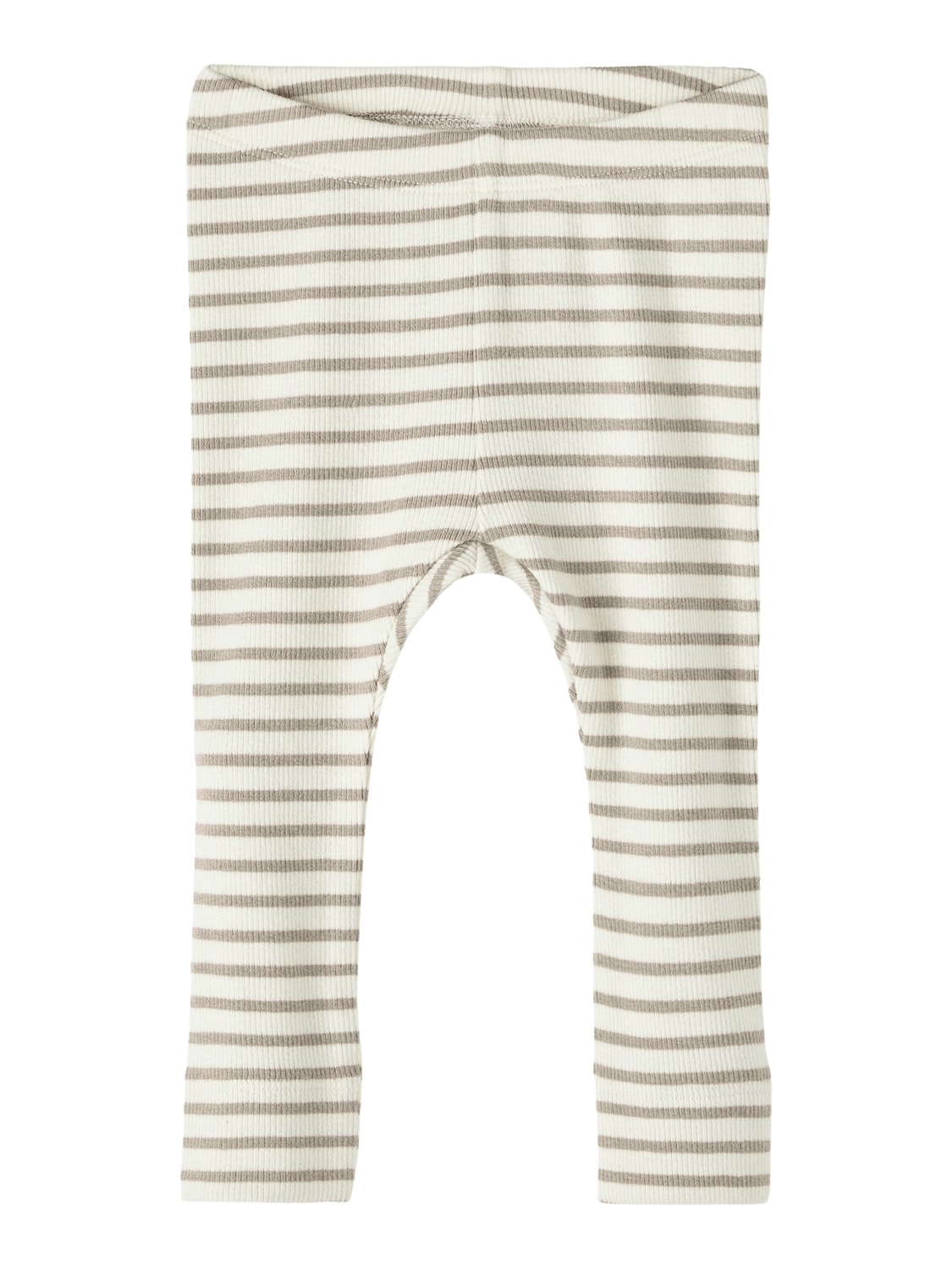 Leggings NAME IT "NBNBANI XSL LEGGING NOOS", Baby, Gr. 80, N-Gr, beige (pure cashmere), Feinripp, Obermaterial: 57% Baumwolle, 38% Modal, 5% Elasthan, geringelt, gestreift, slim fit knöchellang, Hosen Image
