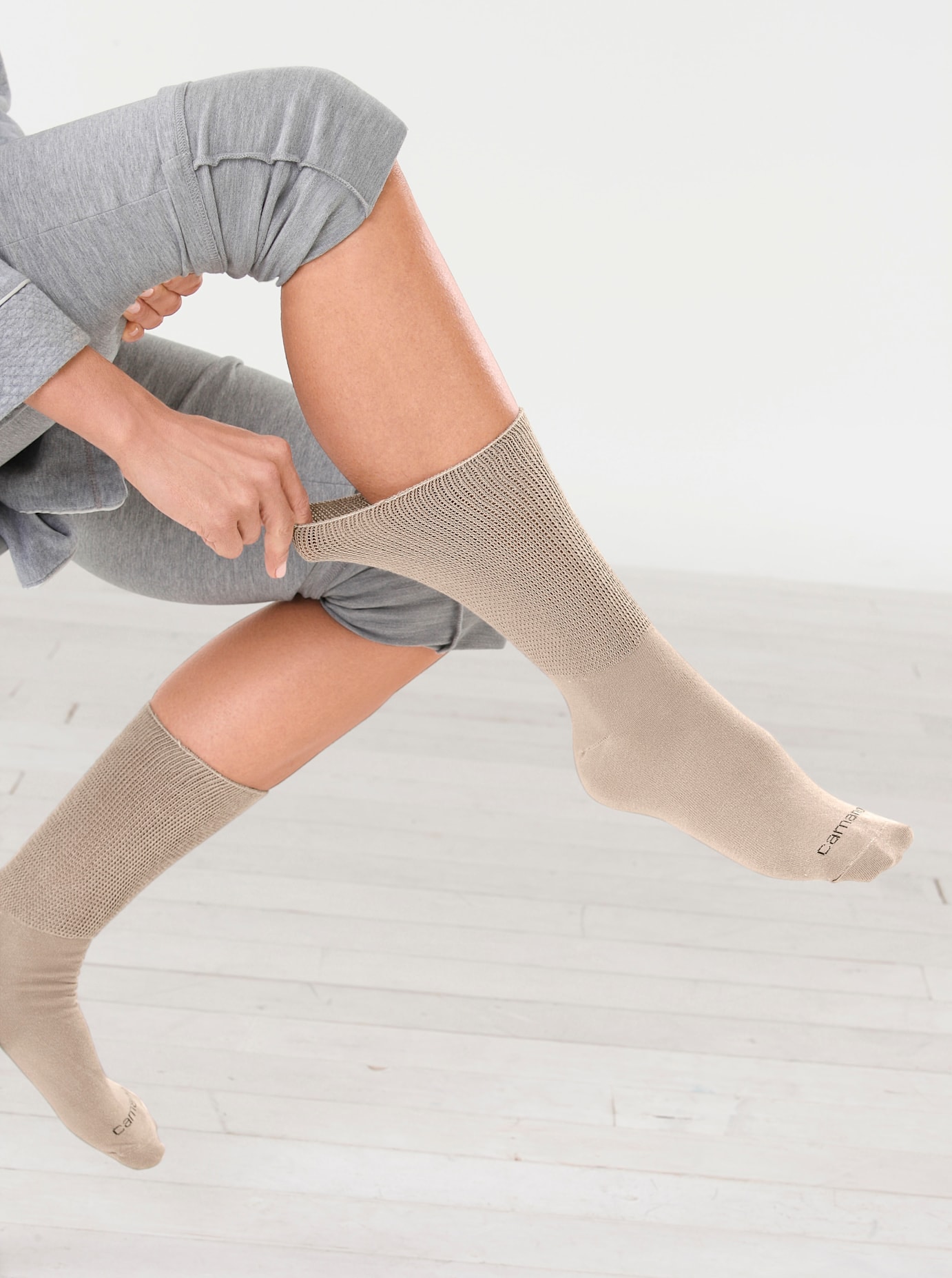 Socken CAMANO, Damen, Gr. 2/39, beige, 74% Baumwolle, 24% Polyamid, 2% Elasthan, Socken