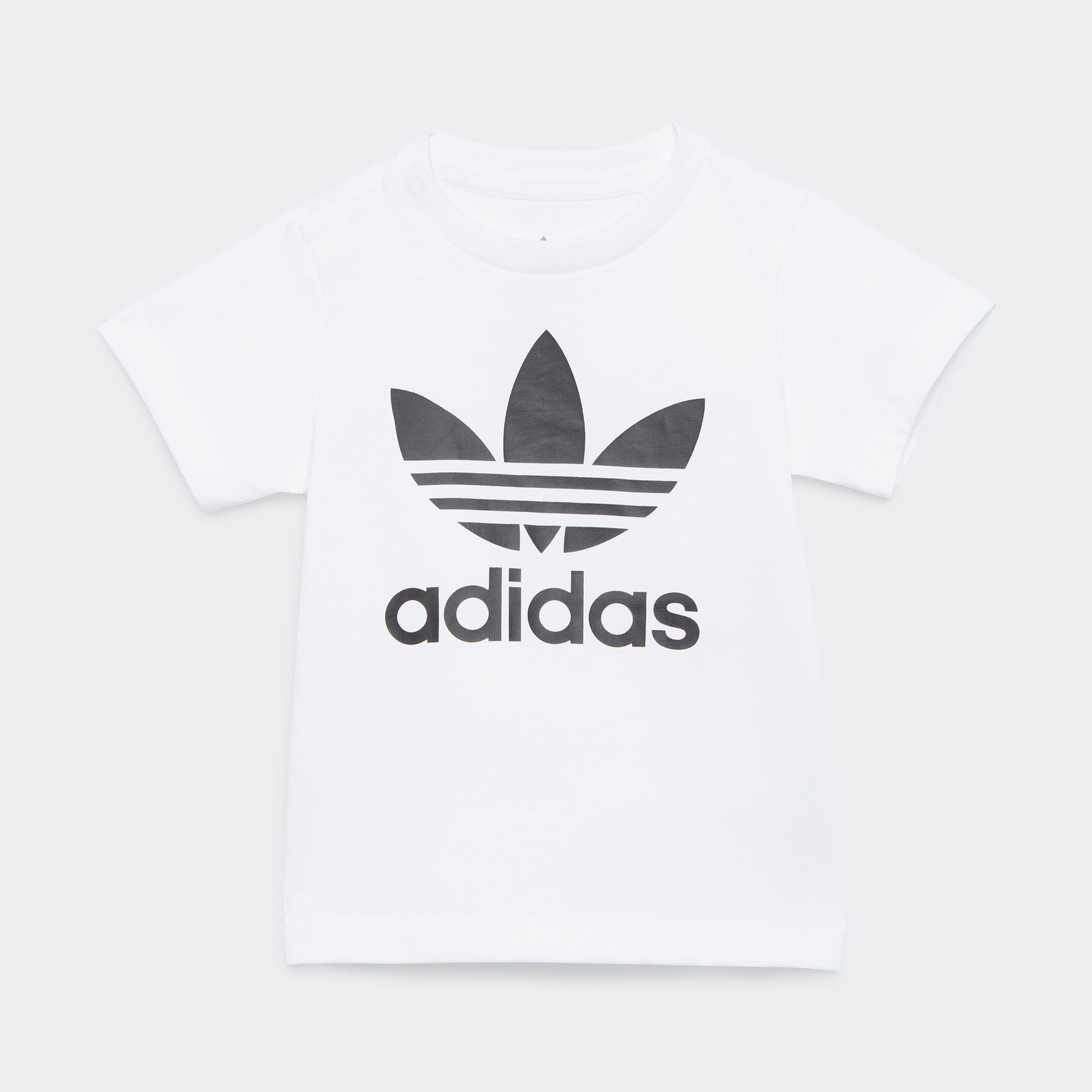 T-Shirt ADIDAS ORIGINALS "TREFOIL TEE", Kinder, Gr. 56, weiß, Obermaterial: 100% Baumwolle, Sportlich, Rundhals, Shirts Image