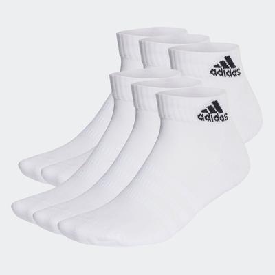 Funktionssocken ADIDAS PERFORMANCE "CUSHIONED SPORTSWEAR ANKLE SOCKEN, 6 PAAR", Herren, Gr. L (43/45), schwarz-weiß (weiß, schwarz), Obermaterial: 62% Baumwolle, 34% Polyester, 3% Elasthan, 1% Nylon, clean, Socken