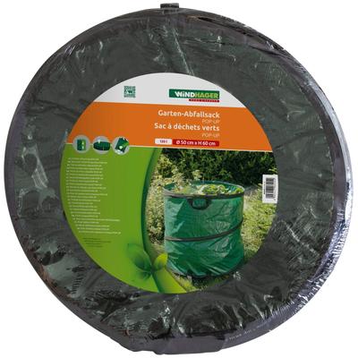 Gartensack WINDHAGER "POPUP", grün, H:60cm Ø:50cm, Polyethylen (PE), Auffangbehälter, selbststehender Gartenabfallsack, Springsack Image