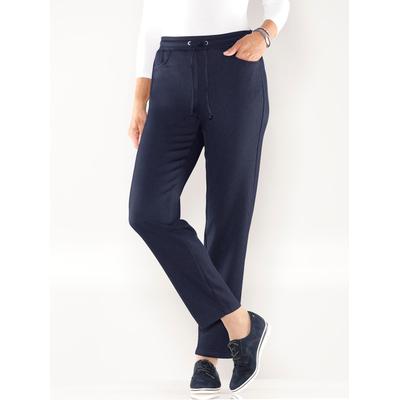 Schlupfhose CLASSIC BASICS, Damen, Gr. 52, Normalgrößen, blau (marine), 100% Polyester, unifarben, lang, Hosen Image