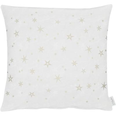 Dekokissen APELT "9600" Gr. 1, gold (goldfarben, weiß, sterne), B:40cm L:40cm, Polyester, Viskose, Dekokissen_Sitzkissen_Kissenhüllen, Kissenhülle ohne Füllung, 1 Stück Image
