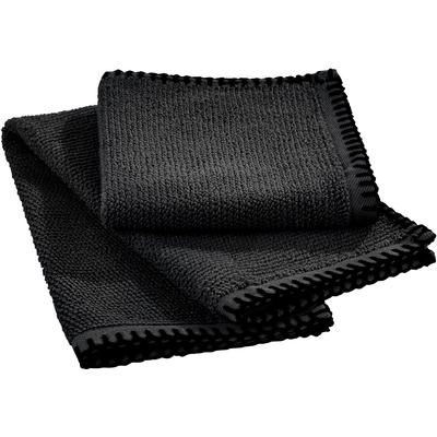 Handtuch Set DONE. "Deluxe Prime", schwarz, 4 St., 2 Gästetücher (30x50cm)-2 Handtücher (50x100cm), Zwirnfrottee, Zwirnfrottee, Obermaterial: 100% Baumwolle, Handtücher (Packung), mit einfassender Ziernaht in schwarz Image