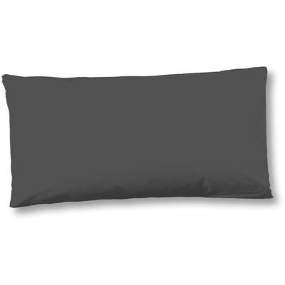 Kissenhülle HIP "Uni D", grau (anthrazit), B:80cm L:40cm, Baumwolle, Obermaterial: 100% Baumwolle, Kissenbezüge, Baumwolle, Mako-Satin, 40x80, 1 Stück, Unifarben Taupe, Reißverschluss Image